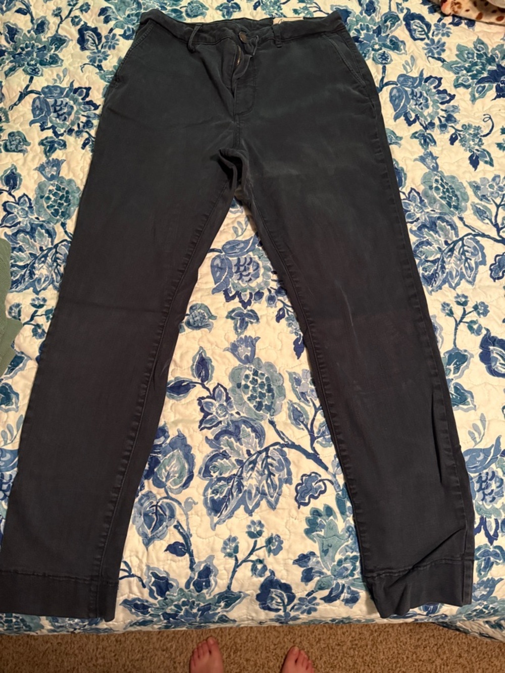 Straight Leg Women’s Pants in Navy Blue